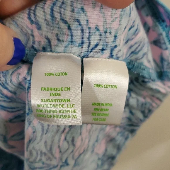 Lilly Pulitzer Collins Tank Dress Size Medium Knee Length Blue Pink - Picture 8 of 14